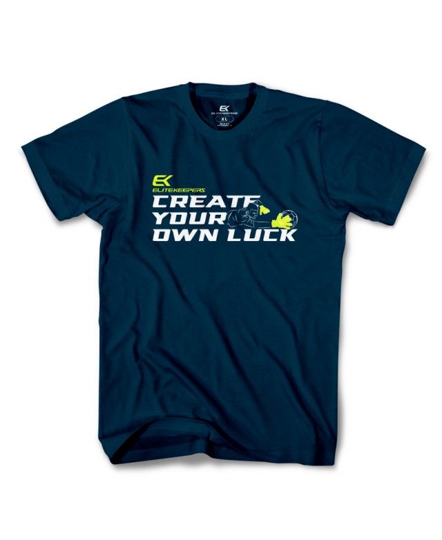 Camiseta azul Elitekeepers Create Your Own Luck