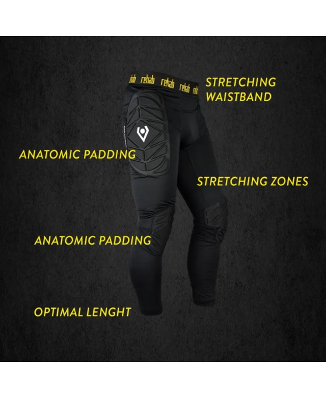 Pantalon Gardien De But 3/4 Noir - Rembourrage Hanches/genoux - Taille S-XXL - Entraînement Football