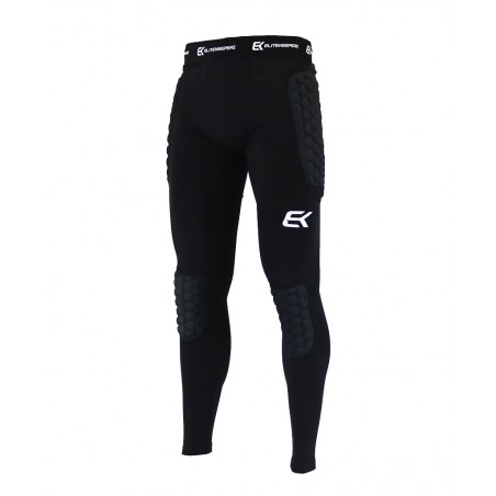 Elitekeepers Impact Pro goalkeeper tights with padded protection – full front view.