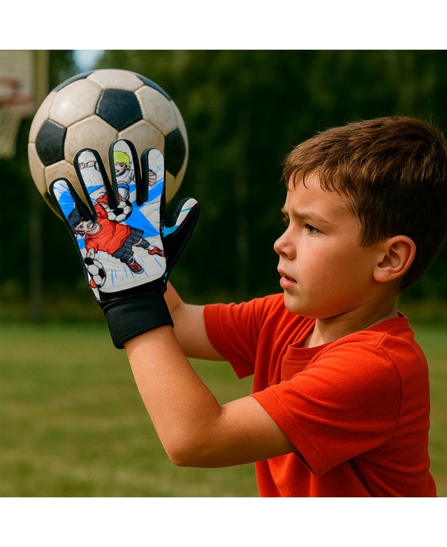 Kid wearing Elitekeepers Basic Kiddo goalkeeper gloves during training, improving grip and reflexes. Kid wearing Elitekeepers Basic Kiddo goalkeeper gloves during training, improving grip and reflexes.