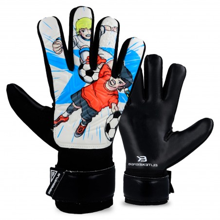 Elitekeepers Basic Kiddo kids goalkeeper gloves with colorful design and soft latex palm.