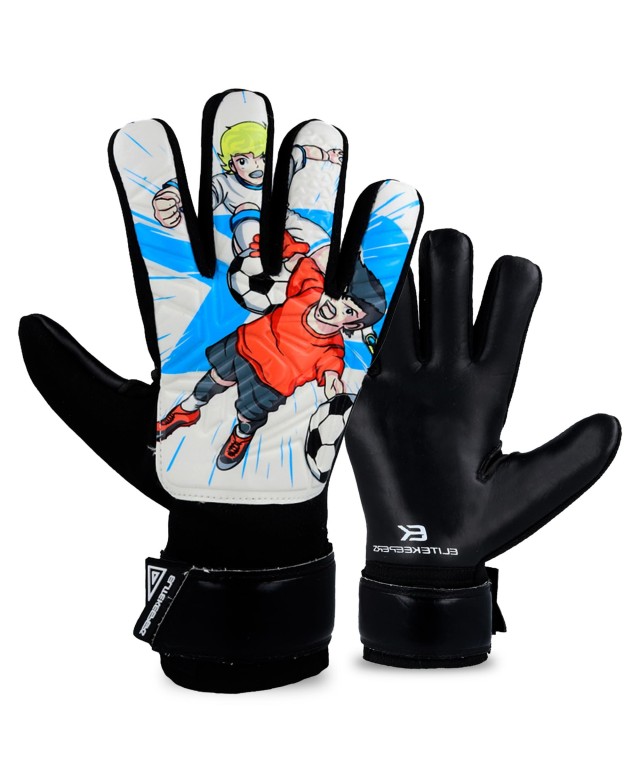 Elitekeepers Basic Kiddo kids goalkeeper gloves with colorful design and soft latex palm. Elitekeepers Basic Kiddo kids goalkeeper gloves with colorful design and soft latex palm.