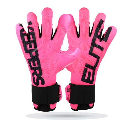 Guantes de portero Elitekeepers EK BLOSSOM – vista frontal y dorso en color rosa fucsia.