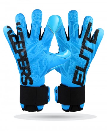 Guantes de portero Elitekeepers EK TSUNAMI – Serie Elements, diseño azul inspirado en el agua.