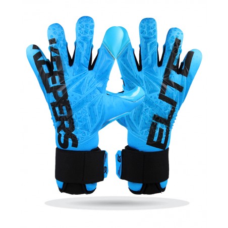 Elitekeepers EK TSUNAMI goalkeeper gloves – Elements Series, blue water-inspired design.