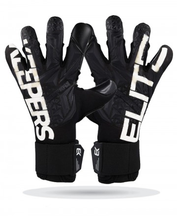 Elitekeepers EK Obsidian goalkeeper gloves from the Elements Series in full black professional design.