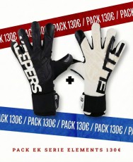 Pack de guantes de portero Elitekeepers EK Serie Elements – incluye modelos Frostbite, Obsidian y blanco Elite