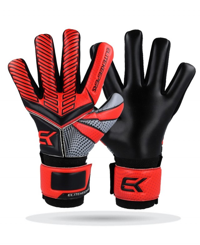 Elitekeepers Serie Basic kids’ goalkeeper gloves in red and black