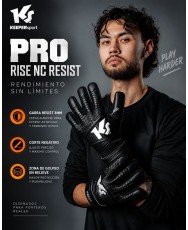 Portero con guantes KEEPERsport Pro Rise NC Resist de corte negativo