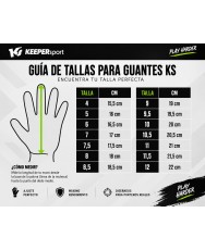 Guía de tallas KEEPERsport para guantes de portero