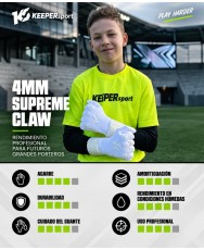 Young goalkeeper wearing white KEEPERsport Champ Elite NC Kids gloves