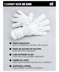 KEEPERsport Champ Elite NC Kids features with 4mm Supreme Claw latex and Negative Cut