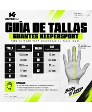 Guía de tallas KEEPERsport Champ Elite NC Junior para guantes de portero