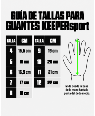Guía de tallas KEEPERsport Champ Elite Power para guantes de portero