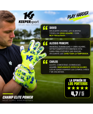 Detalle del cierre y dorso KEEPERsport Champ Elite Power con Power Cut híbrido