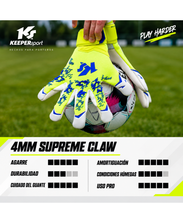 KEEPERsport Champ Elite Power con látex Supreme Claw 4 mm y agarre profesional
