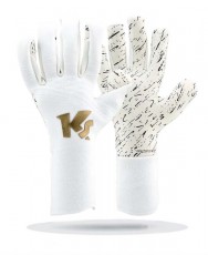 KEEPERsport Hero Elite Power white and gold strapless goalkeeper gloves